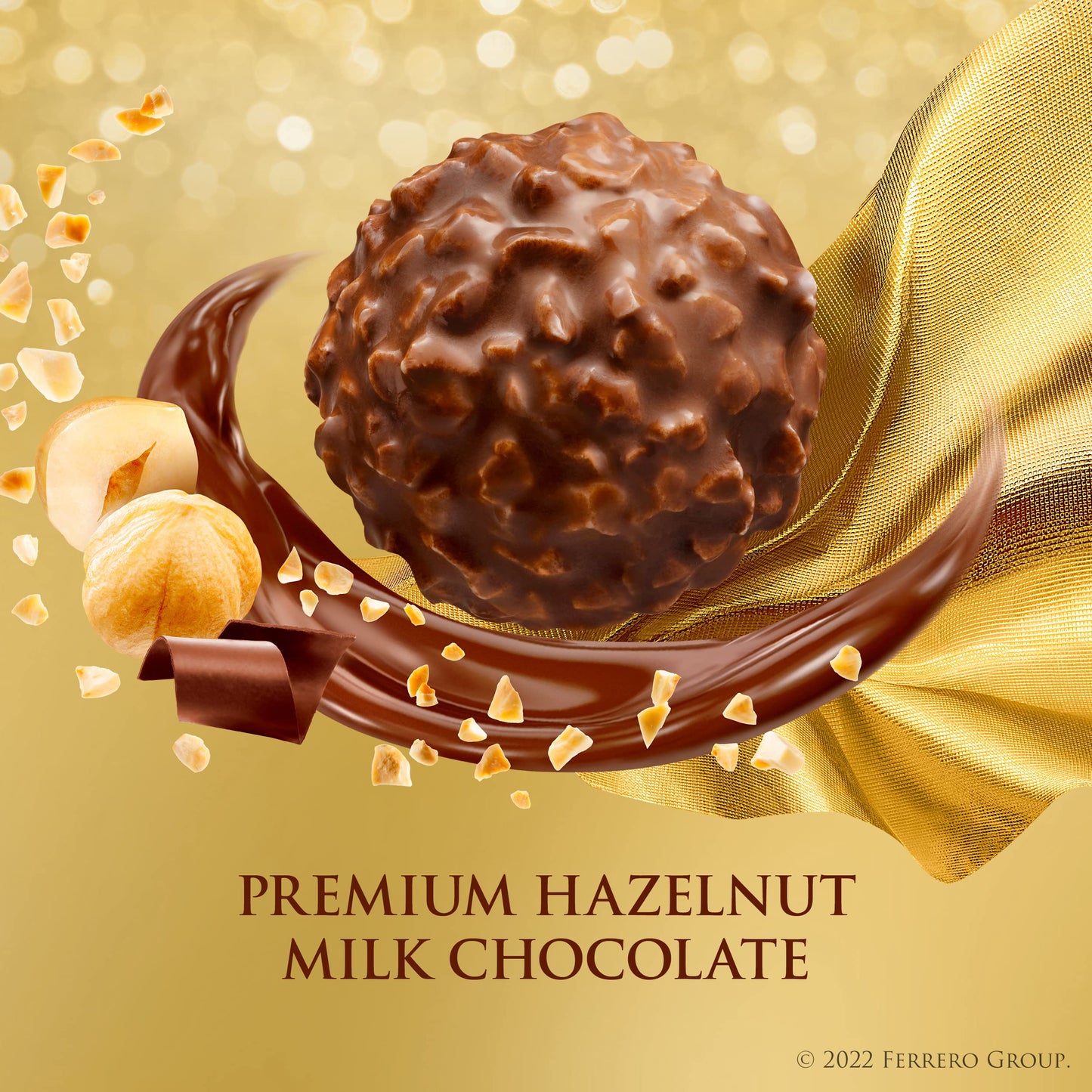 Grand Ferrero Rocher, Premium Gourmet Milk Chocolate Hazelnut, Luxury Chocolate Holiday Gift, 8.5 Oz