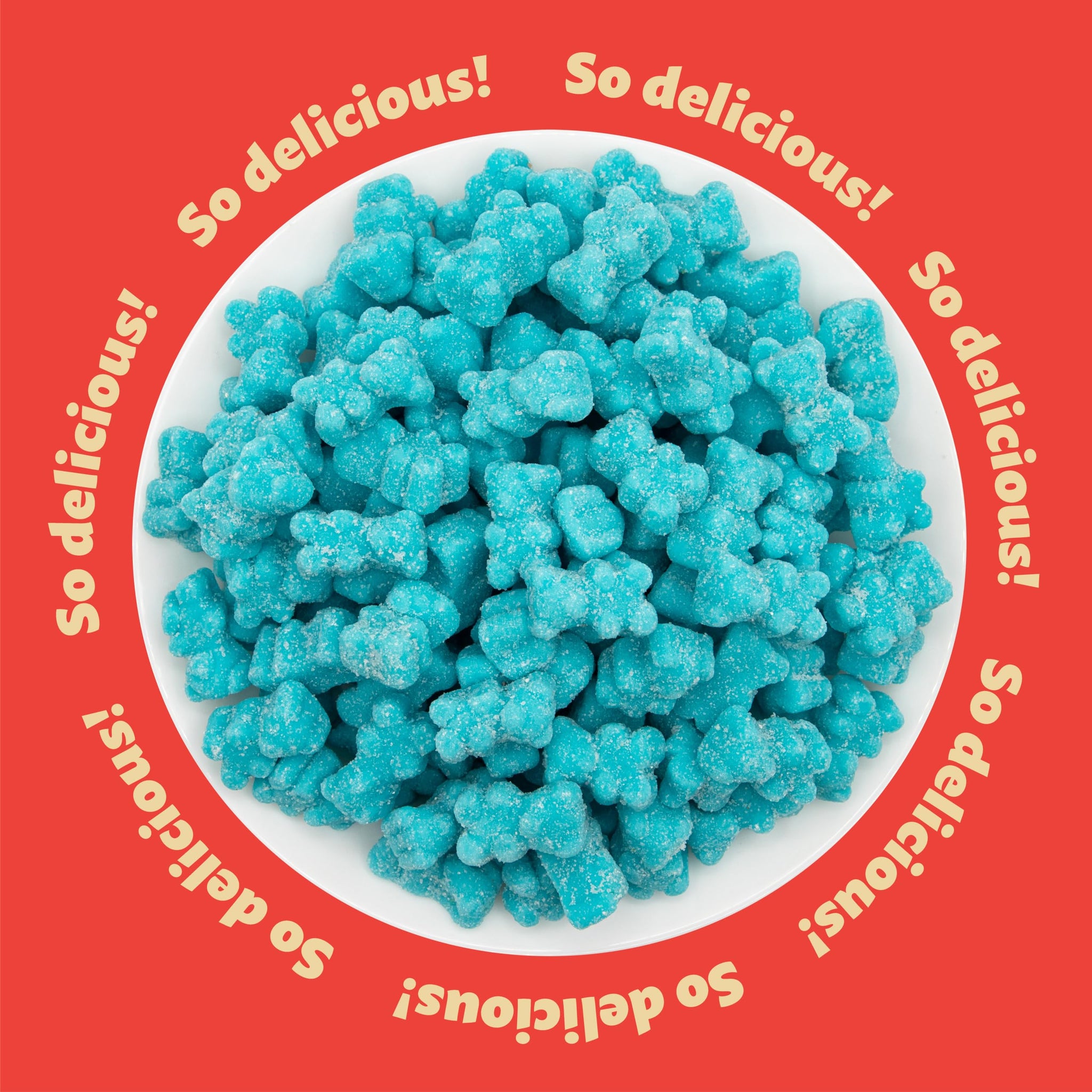 Sour Gummi Bears Candy 2-Pound Bag | Blue Raspberry Chewy Candy | Gelatin Free Blue Gummies for Baby Showers, Gender Reveal, Party Favors, and Buffets