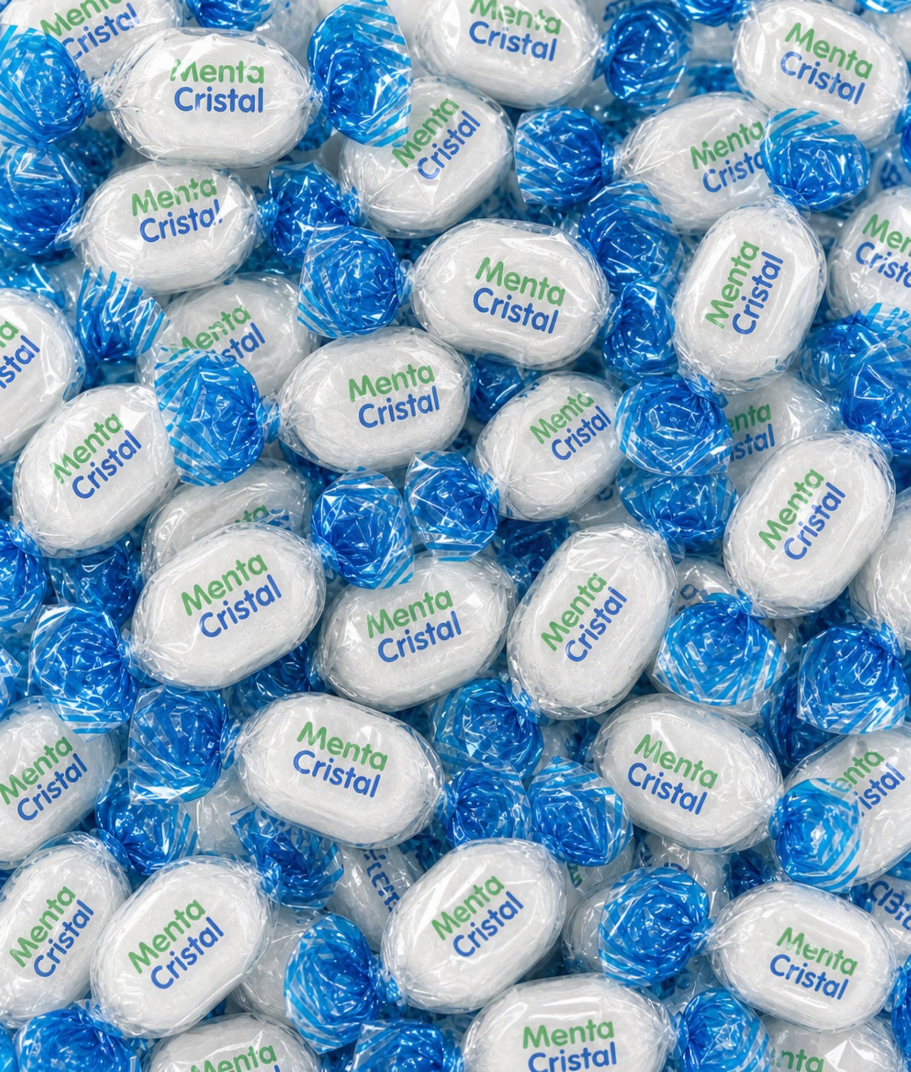 Crystal Mint Hard Candy - 1 lb of Fresh Delicious Individually Wrapped Light Refreshing Blue Minty Candy