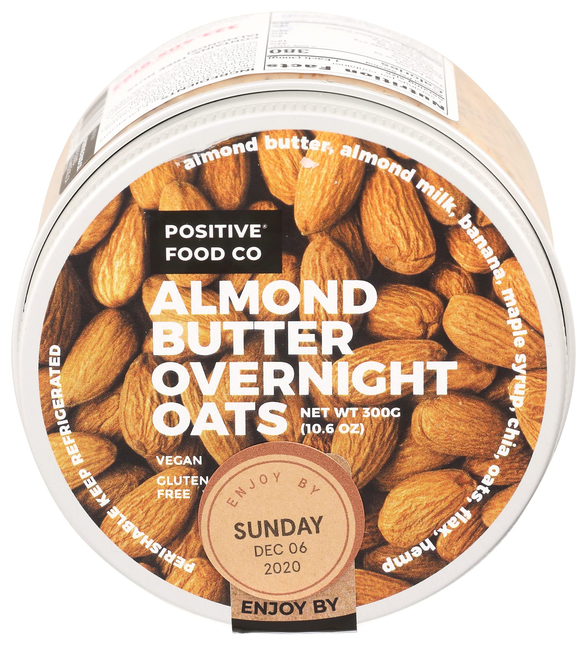 Positive Food Co, Almond Butter Overnight Oats, 10.58 Ounce