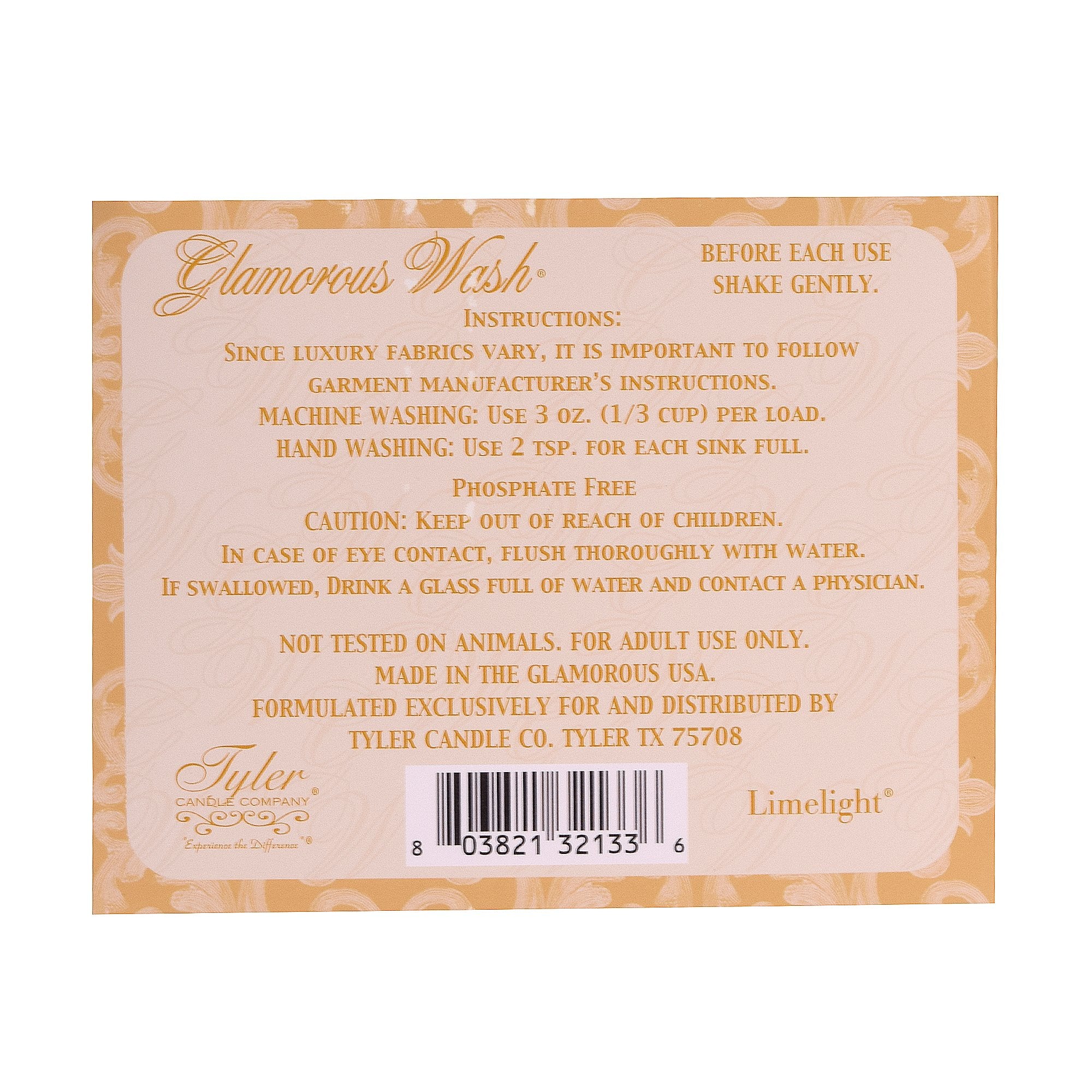 Tyler Candle Company Limelight Glamorous Wash Fine Laundry Detergent 32oz 907g