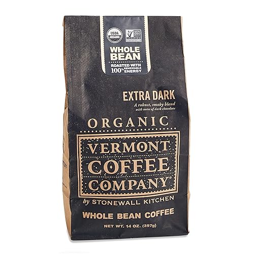 Vermont Coffee Company, Organic Extra Dark Roast Whole Bean Coffee, 14oz., Made in the USA