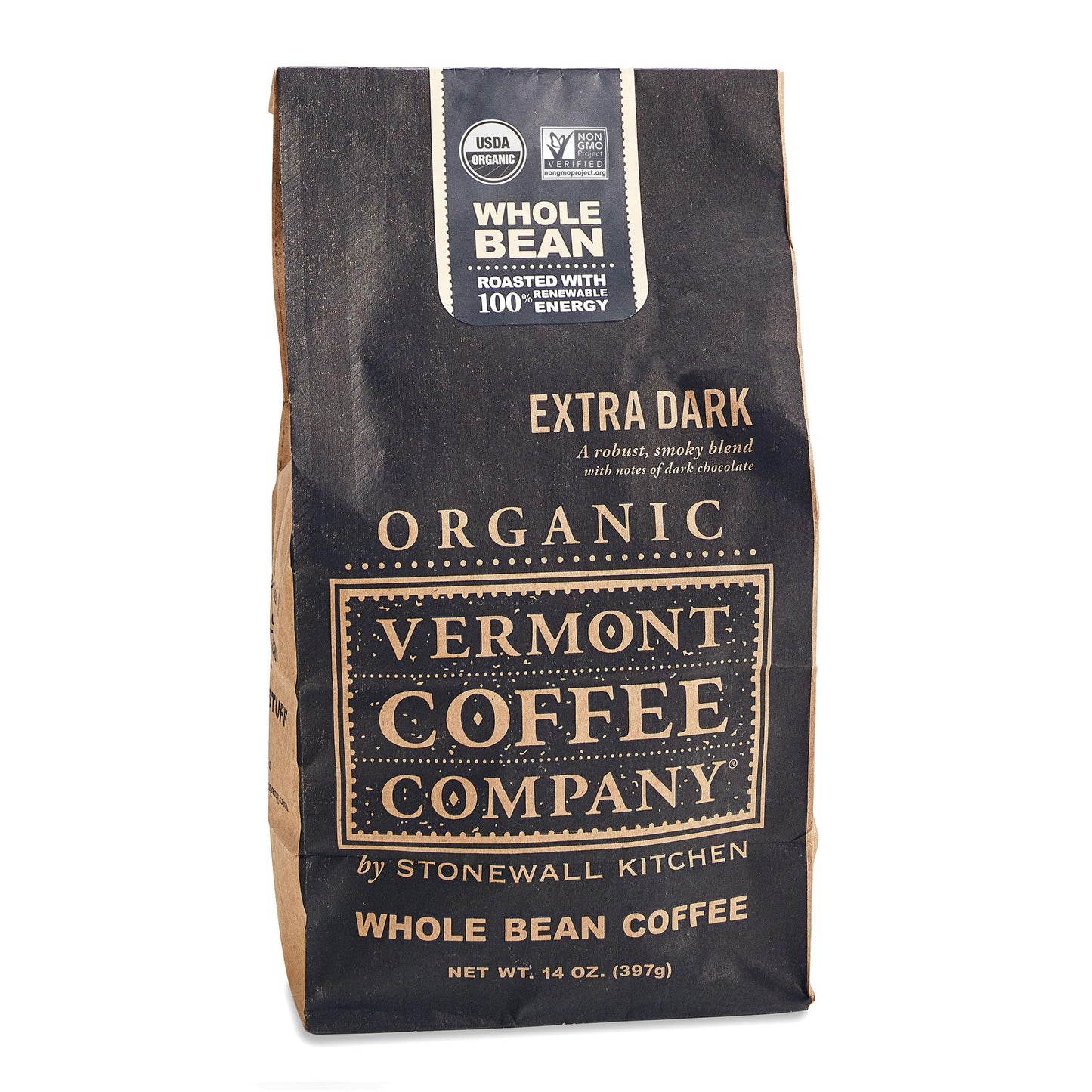 Vermont Coffee Company, Organic Extra Dark Roast Whole Bean Coffee, 14oz., Made in the USA