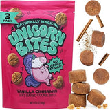 Unicorn Bites Mini Soft Baked Cookies (Vanilla Cinnamon 3-Pack) - Healthy Low Sugar Snacks for Kids, Naturally Sweetened with Dates - Moist, Dense