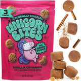 Unicorn Bites Mini Soft Baked Cookies (Vanilla Cinnamon 3-Pack) - Healthy Low Sugar Snacks for Kids, Naturally Sweetened with Dates - Moist, Dense