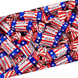 Patriotic Candy Bulk | 2 Pound Bag | Chocolate Flavored Caramels | Red White and Blue Candy for 4th of July Celebrations | Individually Wrapped