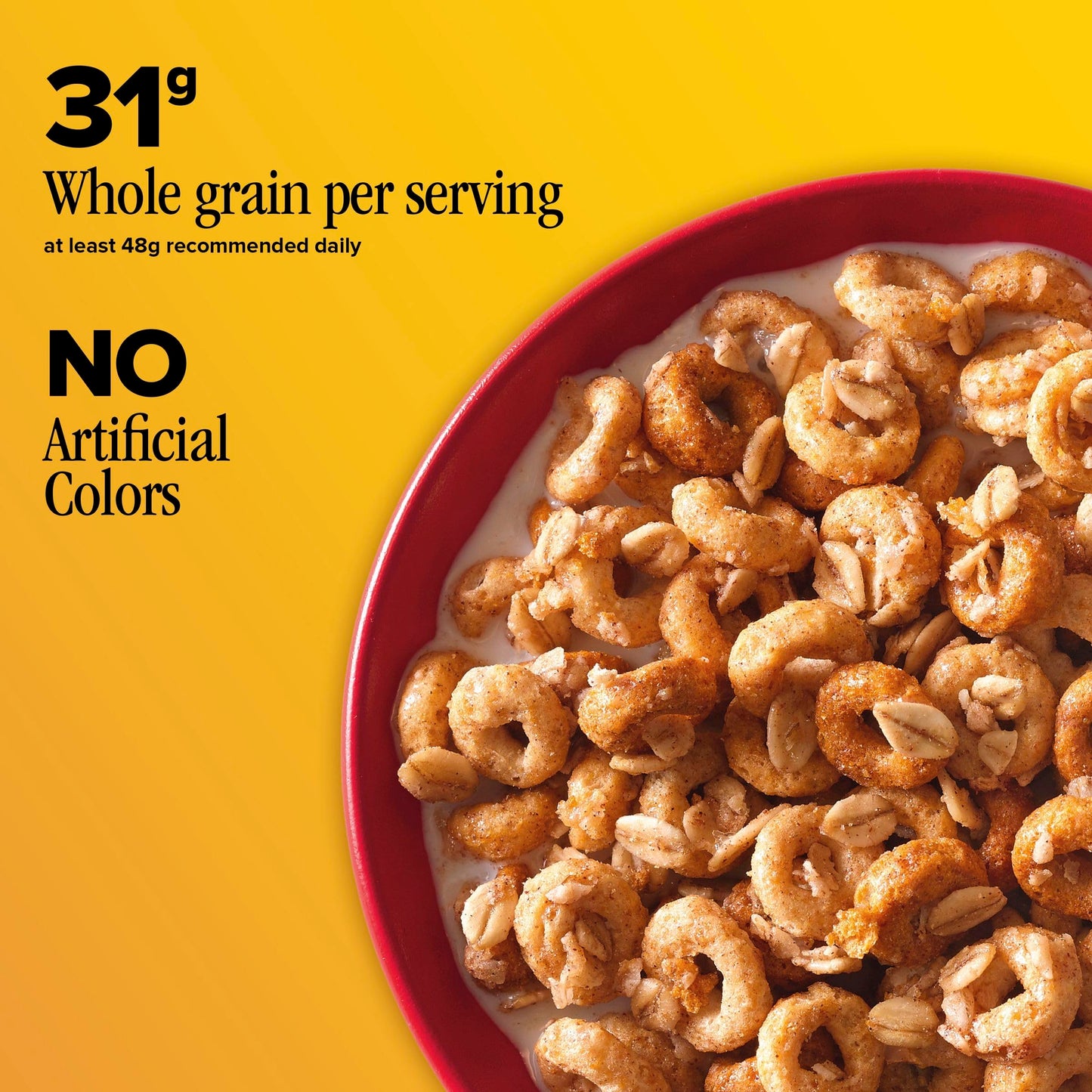 Cheerios Oat Crunch Cinnamon Breakfast Cereal, Made with Whole Grain, Large Size, 18.2 oz