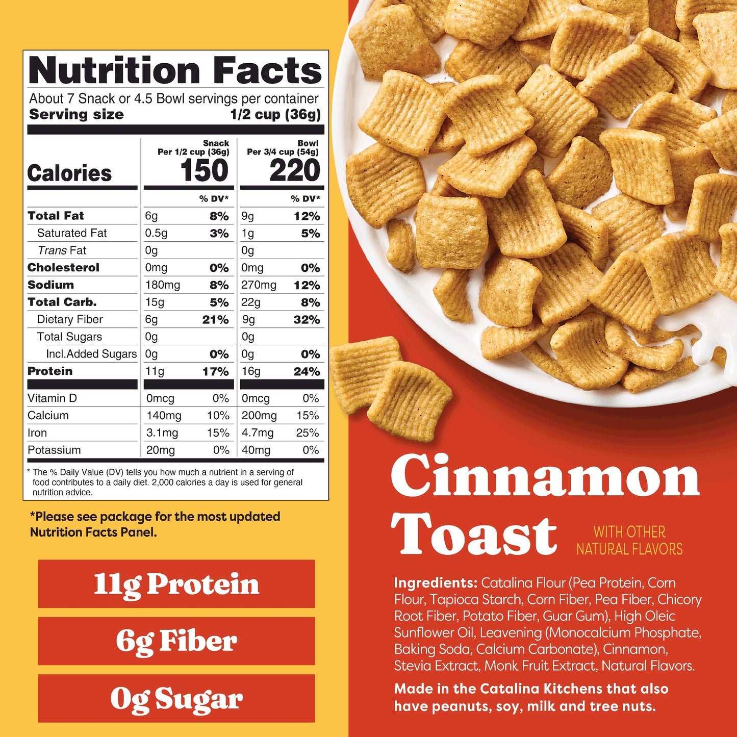 Catalina Crunch Protein Cereal, Cinnamon Toast, 9 oz Bag (Pack of 1)