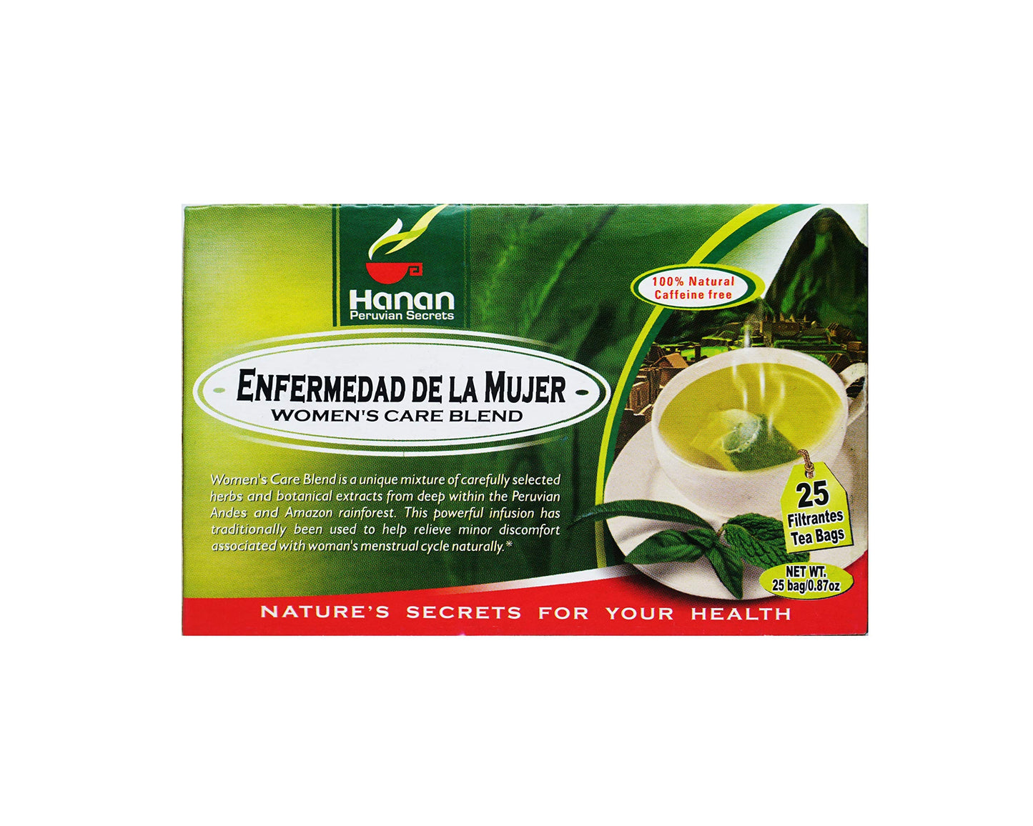 Hanan Peruvian Secrets Enfermedad De La Mujer Herbal Tea | 100% Natural Women’s Care Blend | 25 Tea Bags | Naturally Aids in Relieving Minor