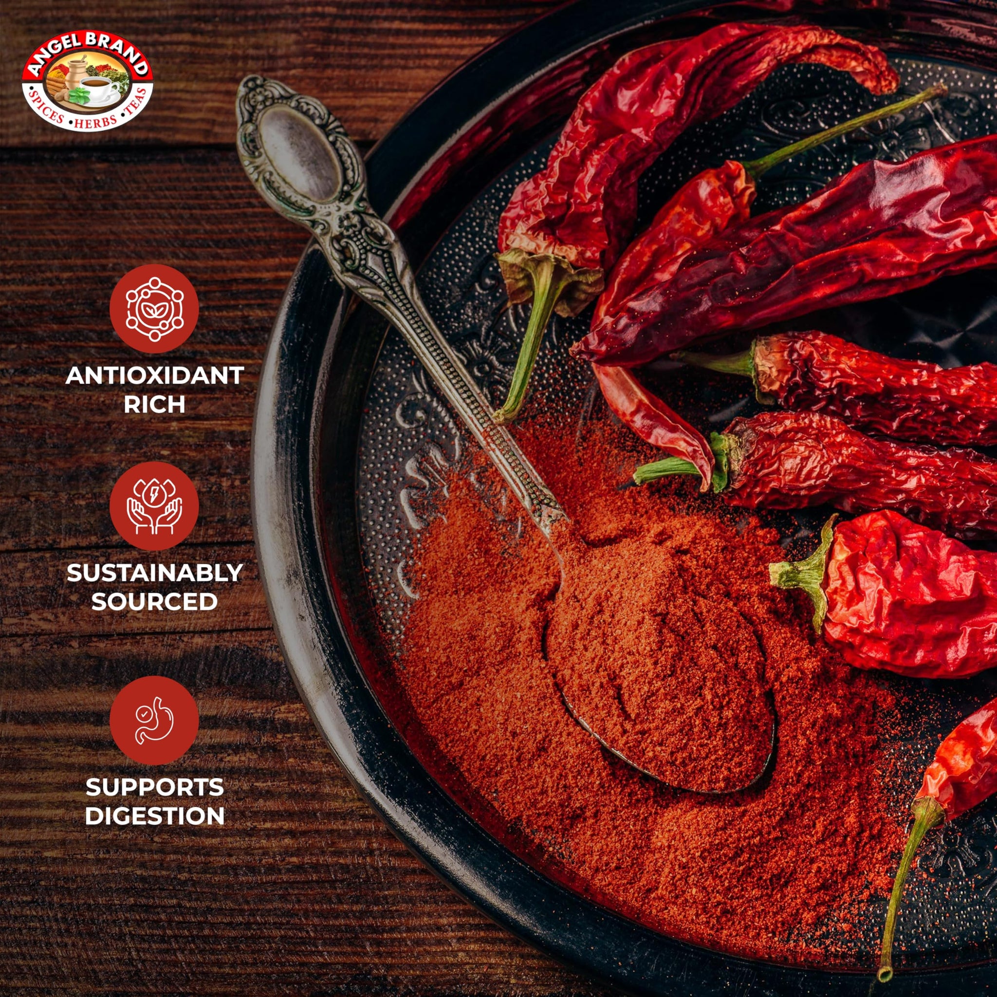 Angel Brand Red Cayenne Pepper - 13 oz Single Bottle - Ground Cayenne Pepper Powder for Cooking, Seasoning, and Spicy Recipes.