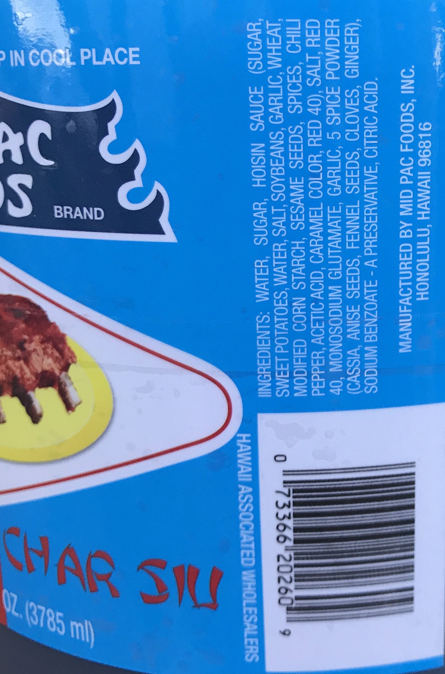Hawaiian Mid Pac Foods Char Siu Sauce (1 Gallon)