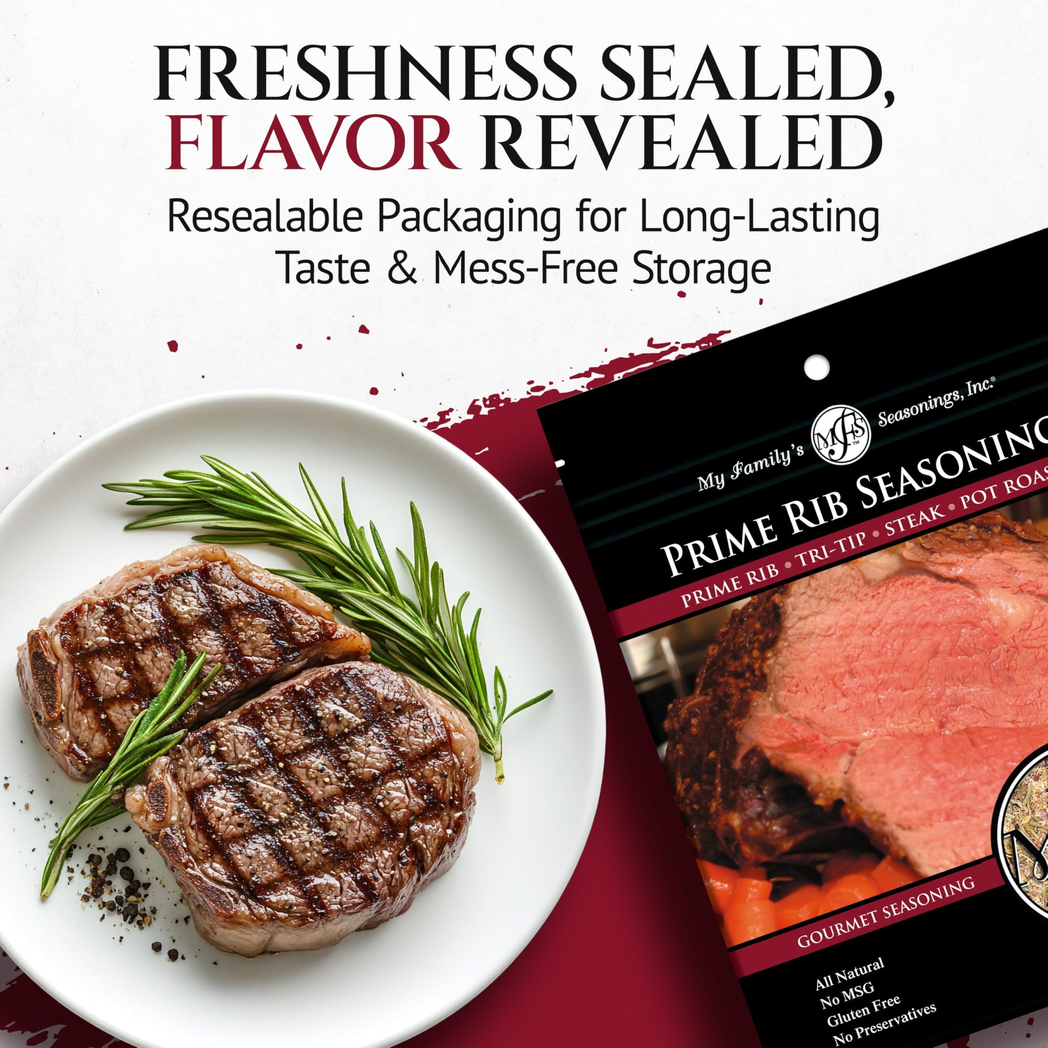 My Family's Seasoning Prime Rib - Dry Seasonings and Spices for Cooking - Savory Smoking Rubs for Roast - Perfect for Ribs Grilling - Steaks Rub Spice