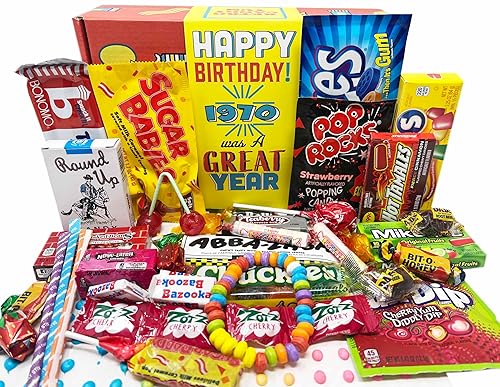 RETRO CANDY YUM ~ 1970 56th Birthday Gifts for 56 Year Old Women and Men Nostalgic 1970s Candy Gift Mix from Childhood Born 1970 Jr
