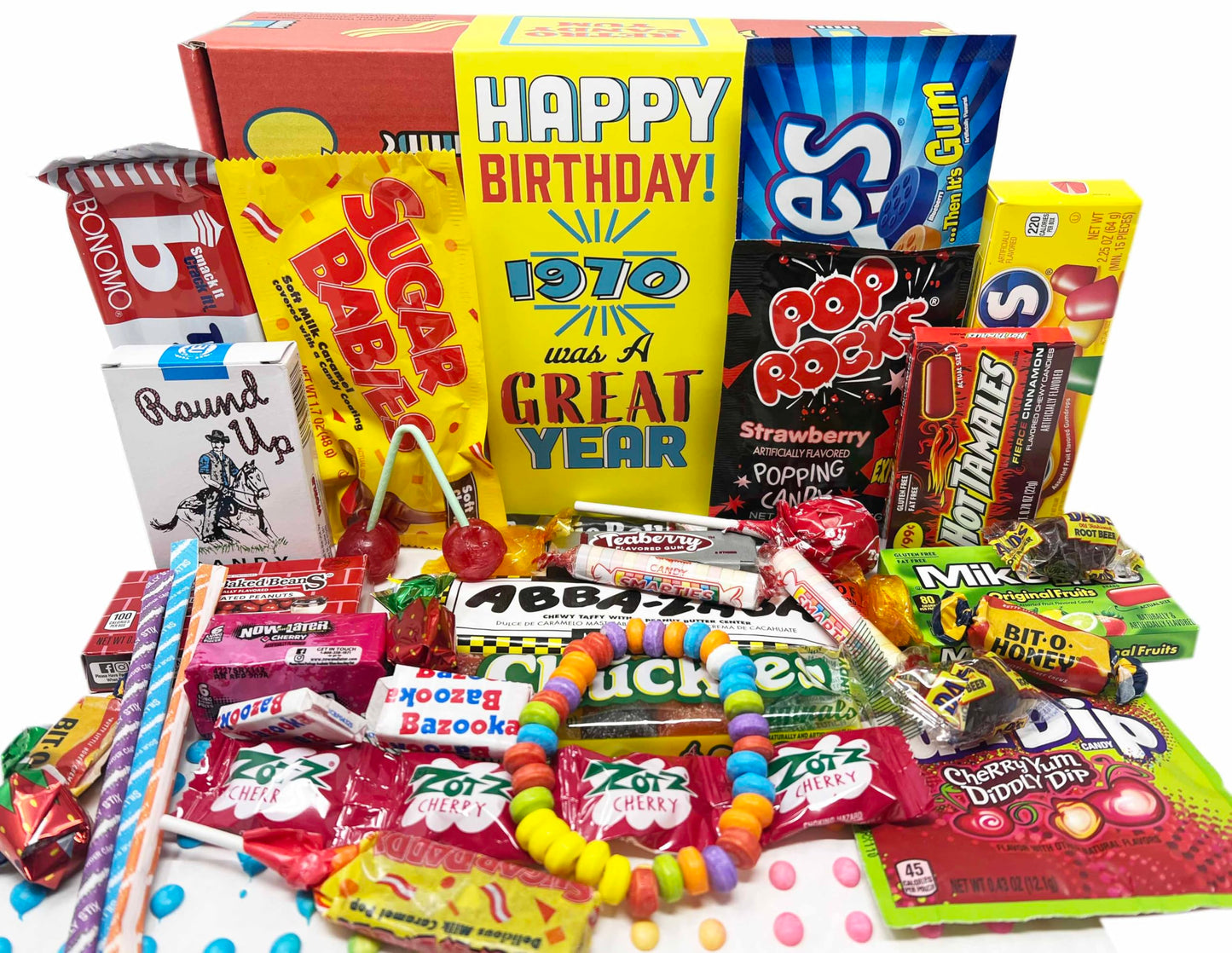 RETRO CANDY YUM ~ 1970 56th Birthday Gifts for 56 Year Old Women and Men Nostalgic 1970s Candy Gift Mix from Childhood Born 1970 Jr