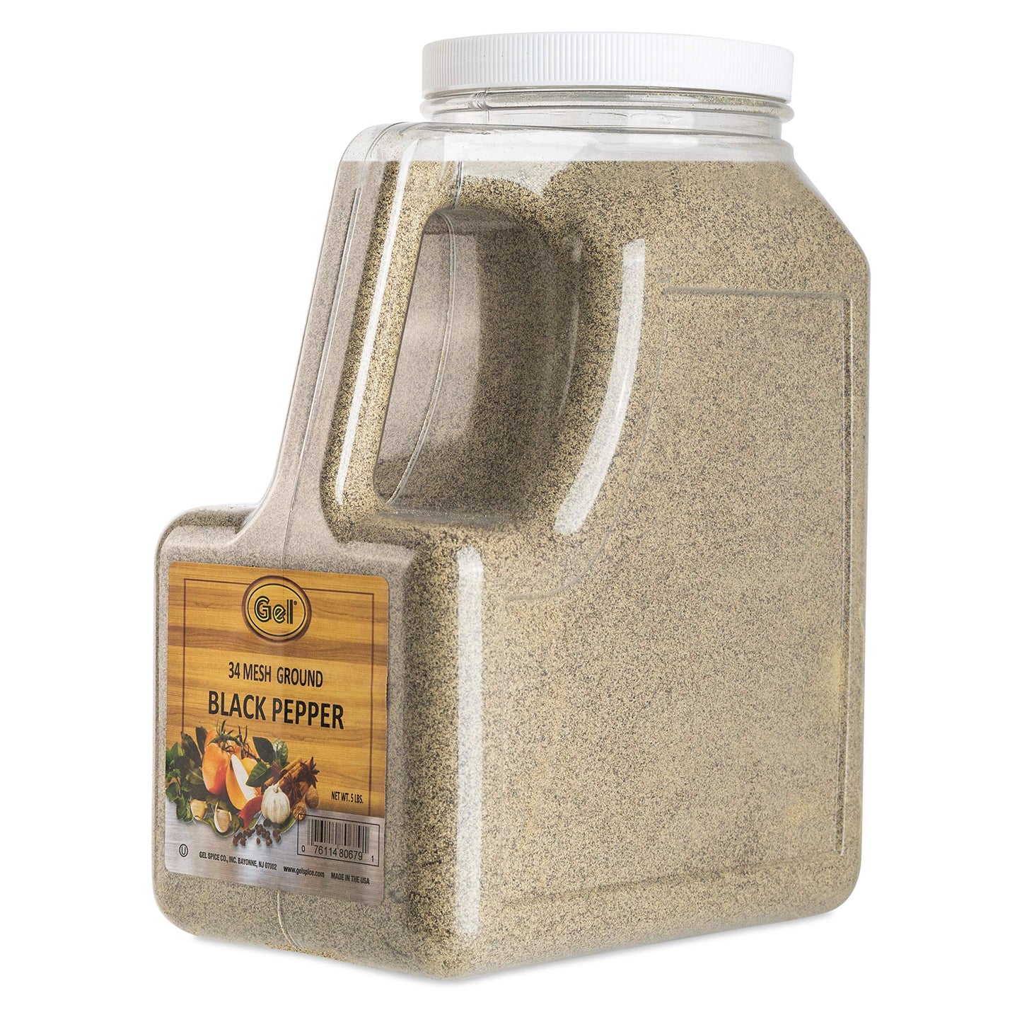 Gel Spice Fine Ground Black Pepper 34 Mesh 5 LB | Perfect Blending in Soups, Sauces, and for Lightly Dusting Baked Goods Bulk Restaurant