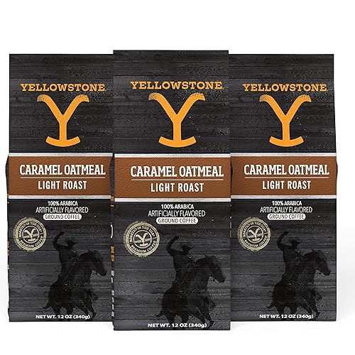Yellowstone Caramel Oatmeal Light Roast Coffee,100% Arabica Ground Coffee, 36 oz.