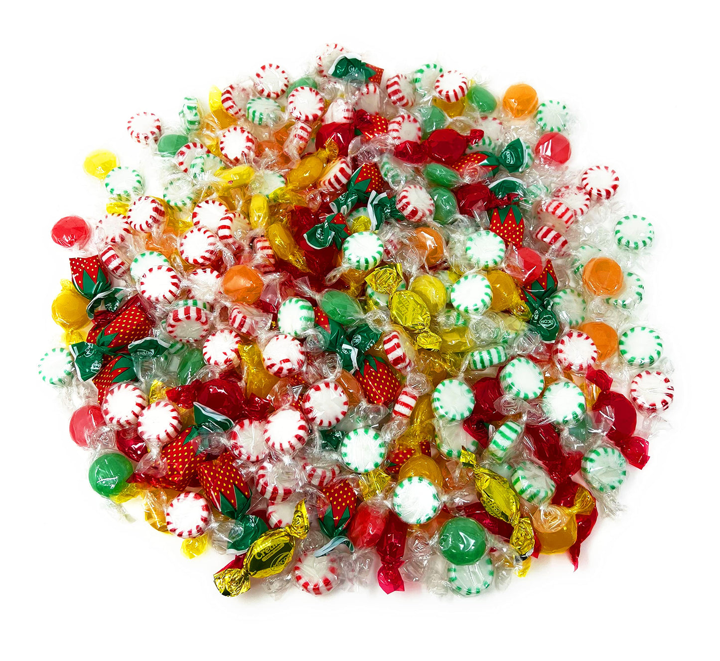 American Old Fashioned Hard Candy - Peppermint and Spearmint Starlights, Cinnamon Disks, Butterscotch, Strawberry Jelly Filled Candy and Fruity Hard