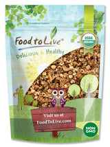 Food to Live Organic Golden Crunchy Granola, 1.5 Pounds - Small Batch, Handcrafted, Bulk, Great as Snack for Breakfast Cereals, Contains Hazelnuts