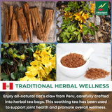 Hanan Cat’s Claw Tea Uña de Gato 25 Herbal Teabags - Wild Una de Gato Tree Bark Herb From Peru’s Amazon Lush of Peru