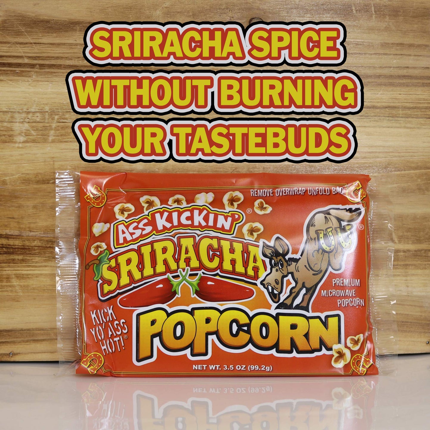 ASS KICKIN’ Sriracha Premium Microwave Popcorn - 6 Pack - Ultimate Spicy Gourmet Gift - Try if you dare!