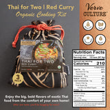 Thai for Two Cooking Kit by Verve CULTURE | USDA-Organic Red Curry Cooking Kit | Authentic Thai Cuisine | Unique Cooking Gift Set | Vegan, Gluten-Free