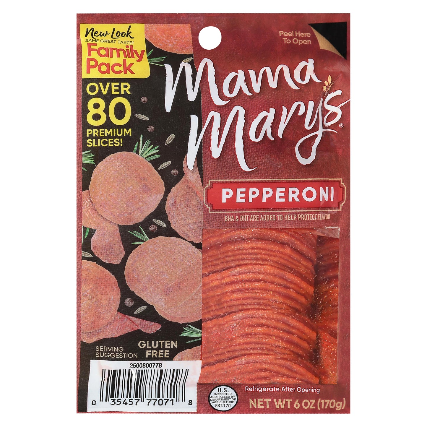 Mama Mary's Gourmet Pepperoni 6 oz (Pack of 3)