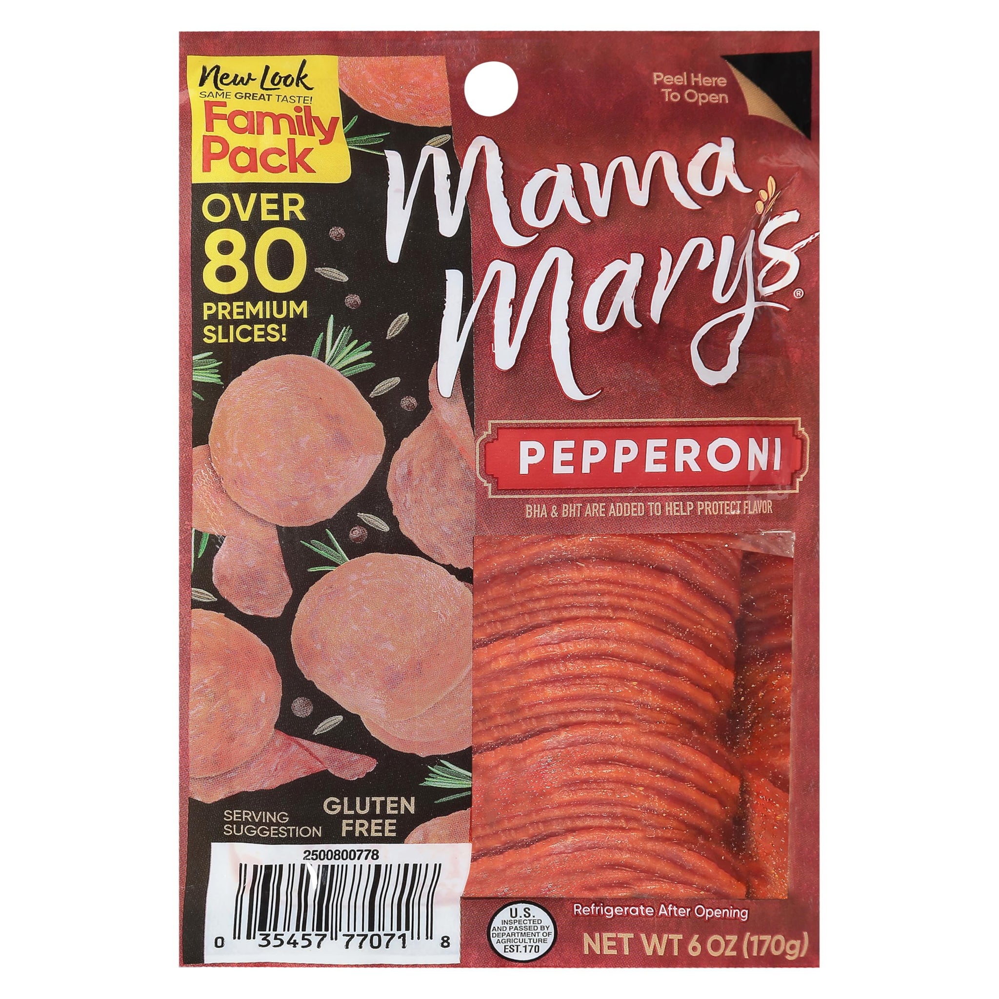Mama Mary's Gourmet Pepperoni 6 oz (Pack of 3)