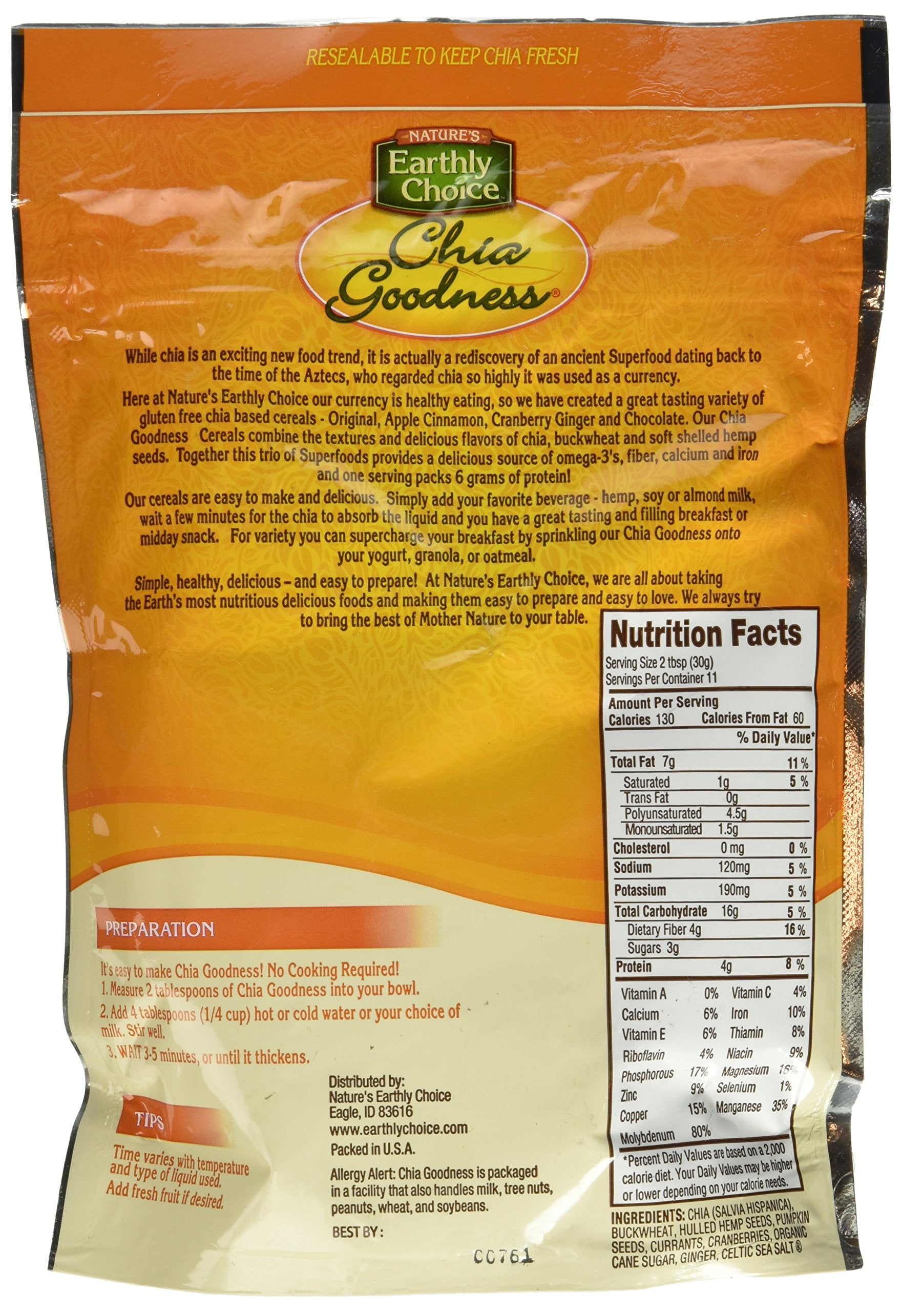 Ruth's Chia Goodness, Cranberry Ginger, 12 Ounce