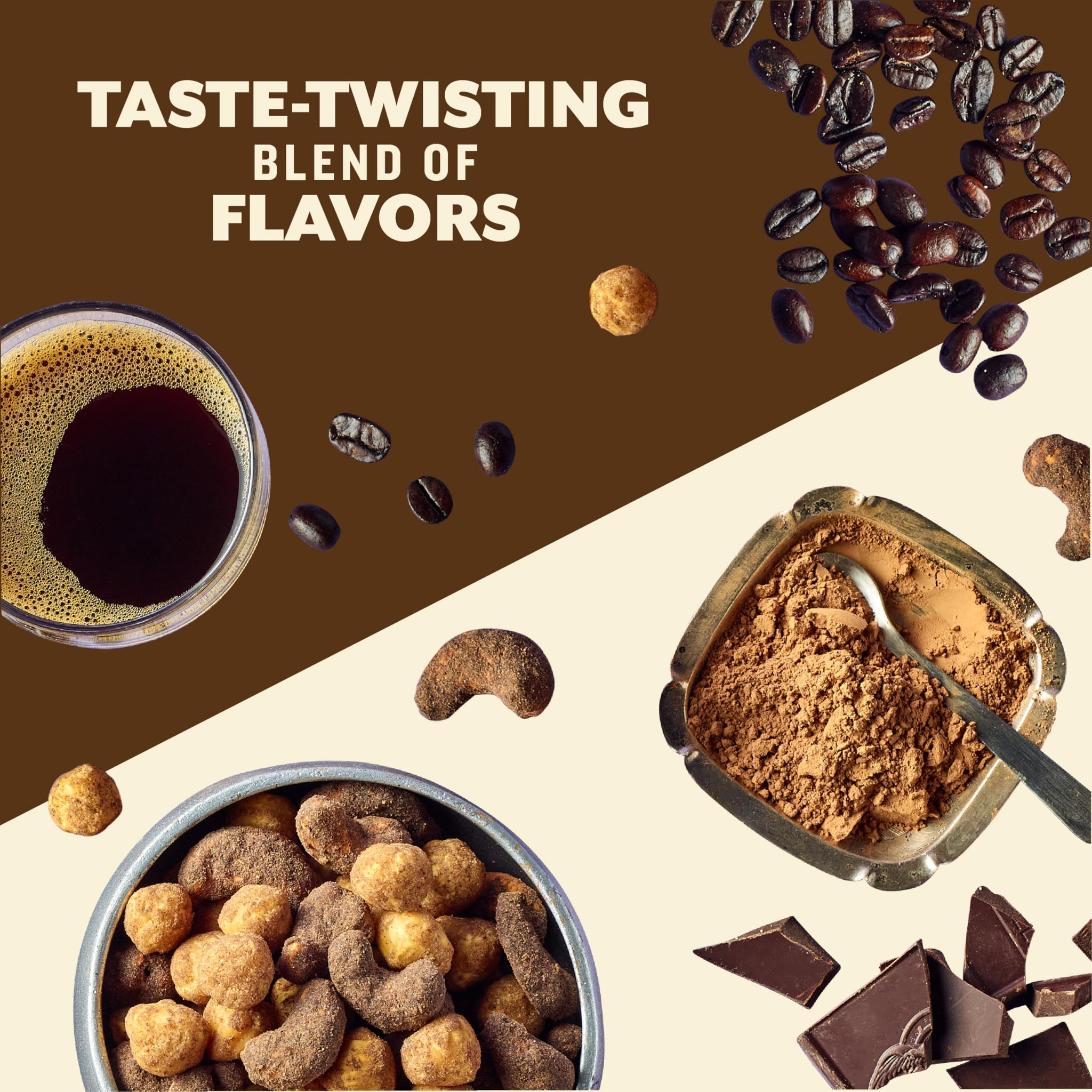 PLANTERS Nut Duos, Flavored Nuts Snack Pack - Cocoa Cashews & Espresso Hazelnuts 5oz