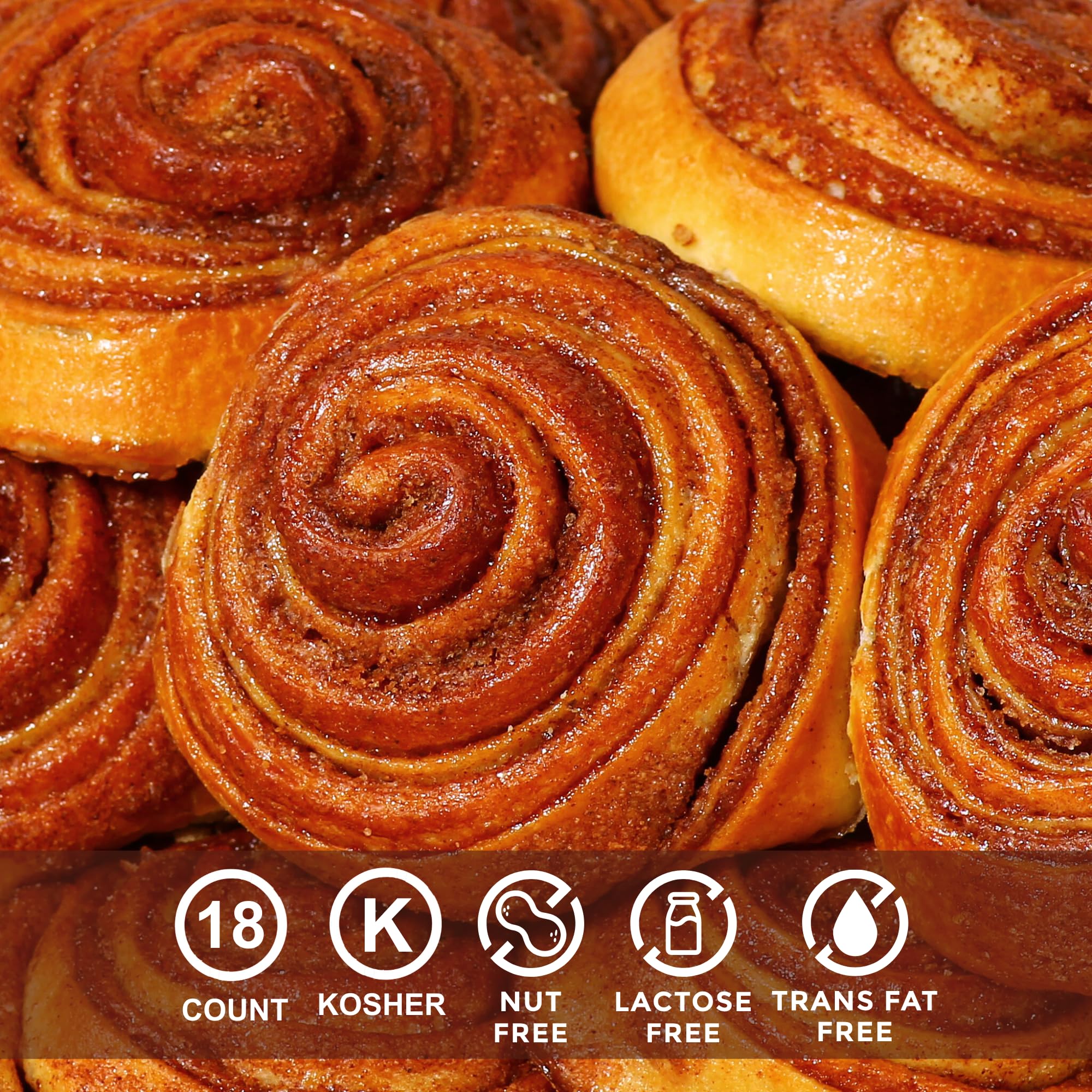 Cinnamon Buns Breakfast Pastry | 18 Pastries Individually Wrapped | Cinnamon Rolls Snack Cakes | Coffee Snacks | On the Go Snacks for Kids & Adults |