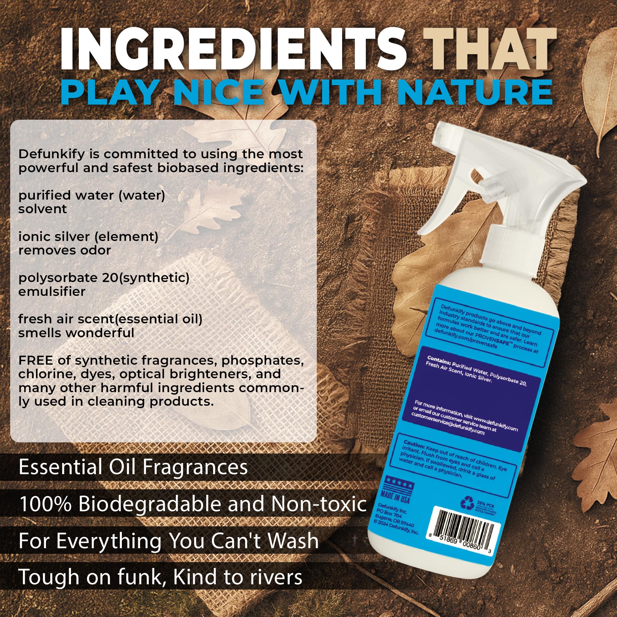 Fabric Freshener Spray, 32oz. 'Fresh Air' Odor Remover Spray. Shoe Deodorizer, Carpet Deodorizer, Odor Eliminator for Strong Odors Cleaning Supplies