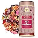 Teabloom Rose and Raspberry Loose Leaf Herbal Tea with Rose Petals & Berries | Floral Fruit Caffeine-Free Blend | Canister Makes 35-50 Cups |