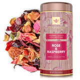 Teabloom Rose and Raspberry Loose Leaf Herbal Tea with Rose Petals & Berries | Floral Fruit Caffeine-Free Blend | Canister Makes 35-50 Cups |