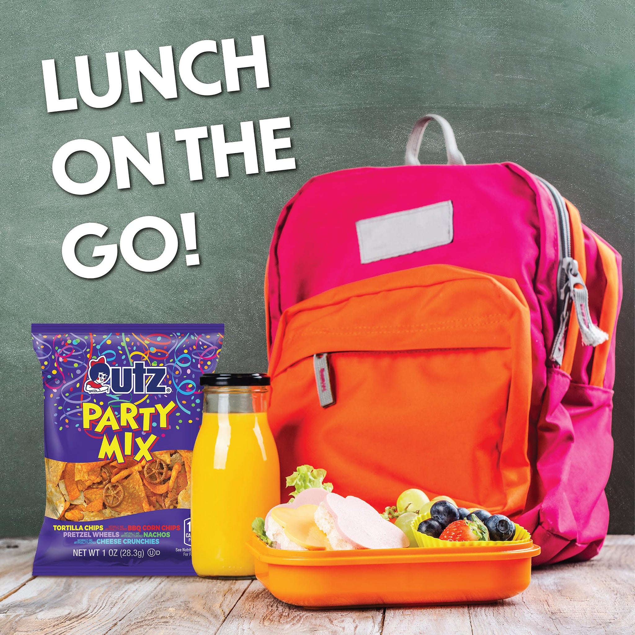 Utz Snack Variety Pack Individual Snacks, Includes Potato Chips, Cheese Curls, Popcorn, and Party Mix, Crunchy Travel Snacks for Lunches, Vending