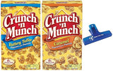 Crunch 'n Munch, Popcorn With Peanuts, Buttery Toffee and Caramel, One Box of Each with Make Your Day Bag Clip