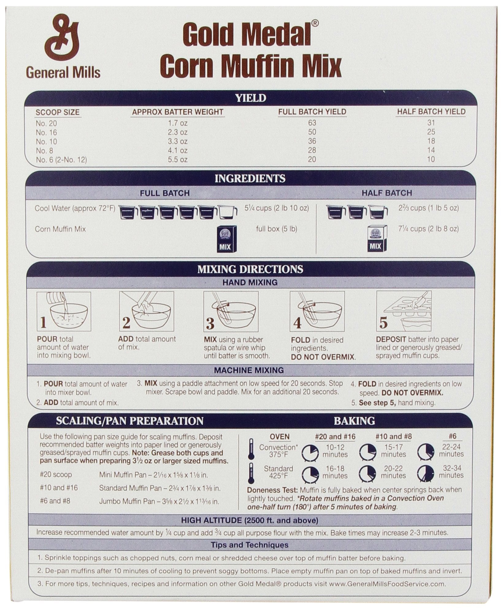 GeneralMills LR/D GOLD MEDAL CORN MUFFIN MIX 6 CASE 5 POUND, 5-pounds