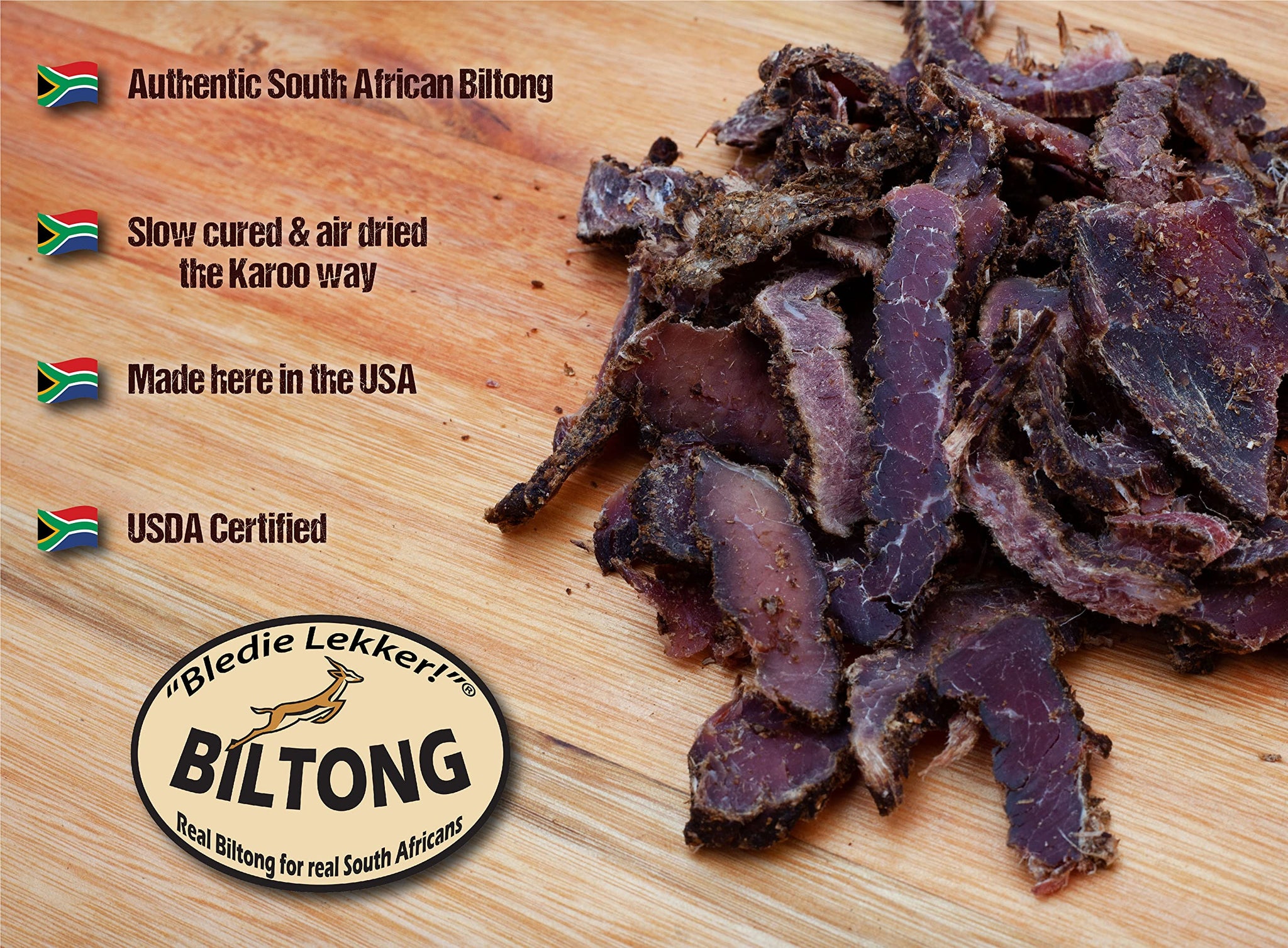 Bledie Lekker® Sliced Beef Biltong One Pound Resealable Bag - 16oz