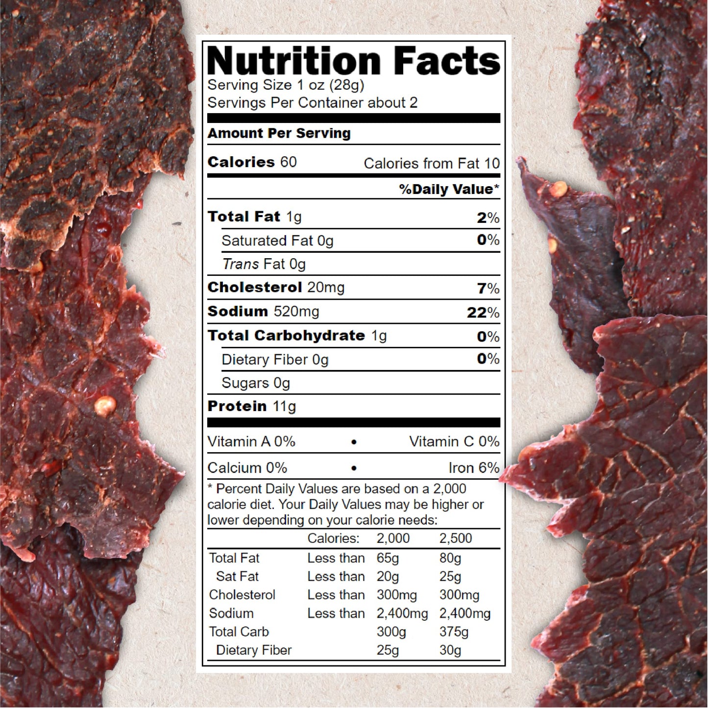 Hardtimes Handcrafted Beef Jerky - Original Flavor - 4 Pack of 2.25 oz. Bags
