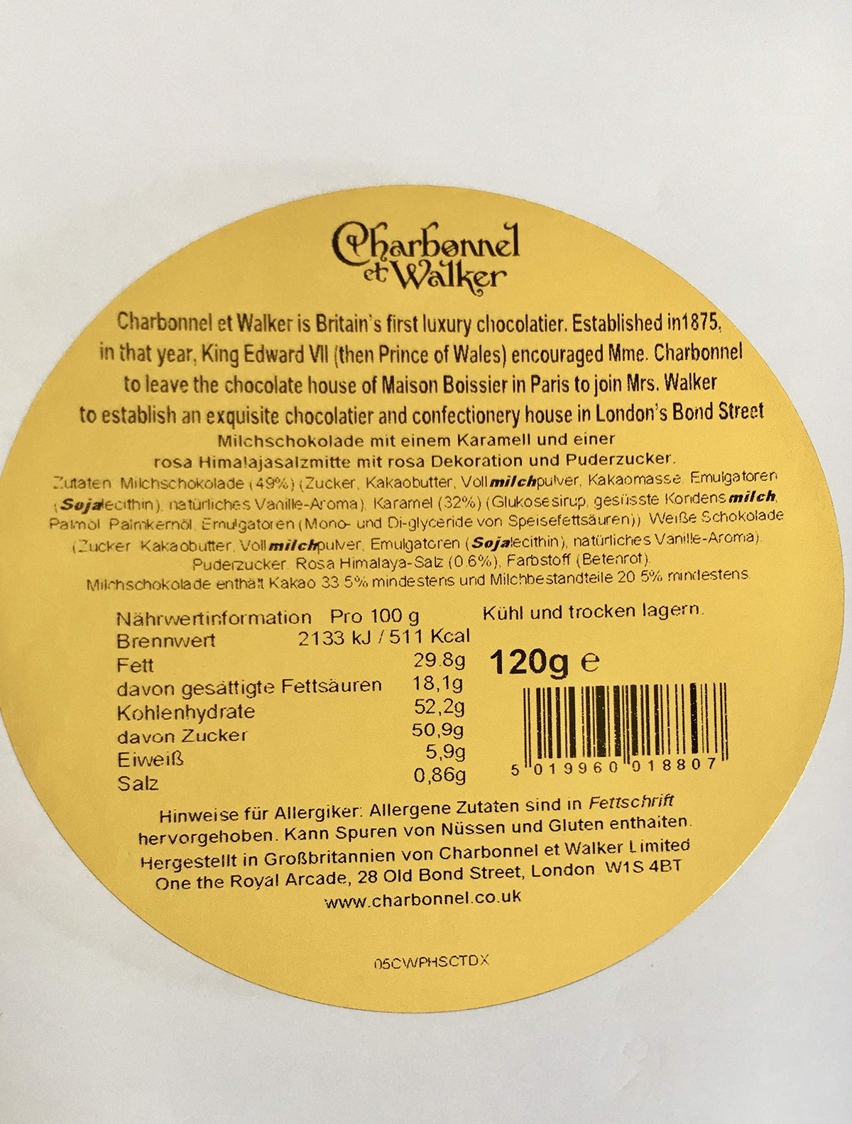 CHARBONNEL ET WALKER Pink Himalayan Salted Caramel Truffles 4.23 oz Made in the United Kingdom