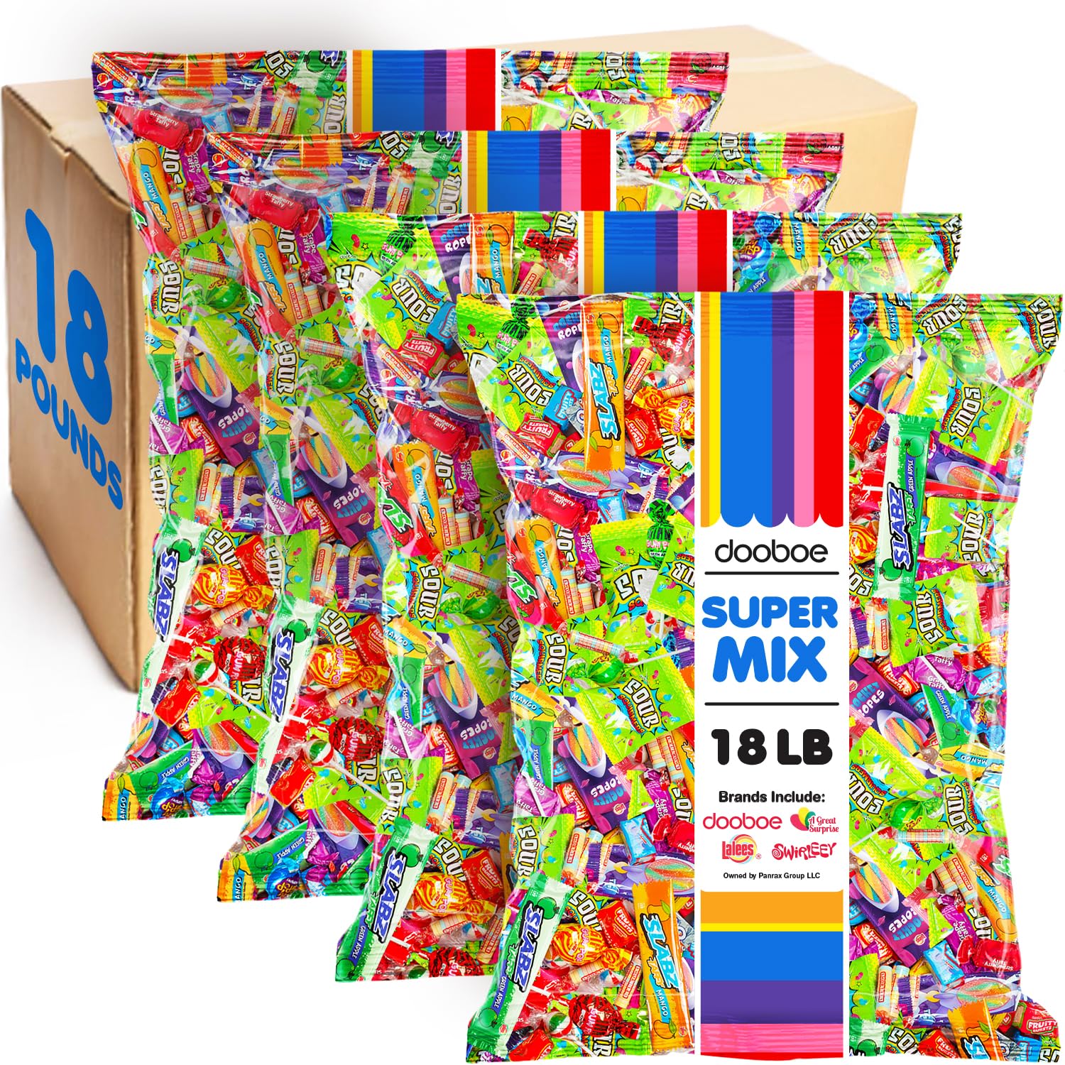 Dooboe Huge Candy Assortment - 18 Pounds - Approx. 900 Pieces - Parade Throws Big Bulk Candy Variety Pack for Schools, Offices & Holidays
