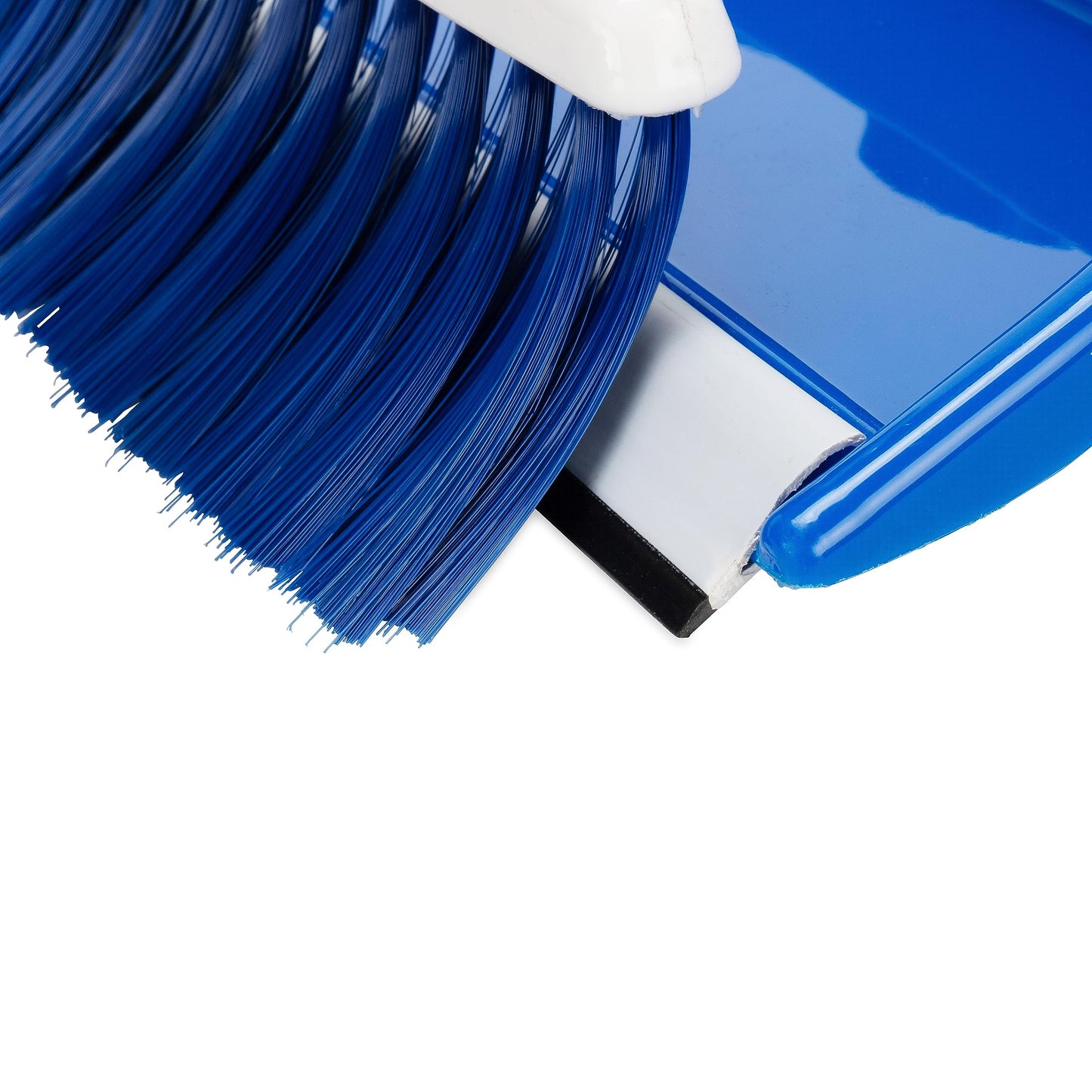 Camco Lightweight Portable Travel Dust Pan and Whisk Broom with Hanger Hole, for RVs, Campers, Campsites, and Dorm Rooms, Blue