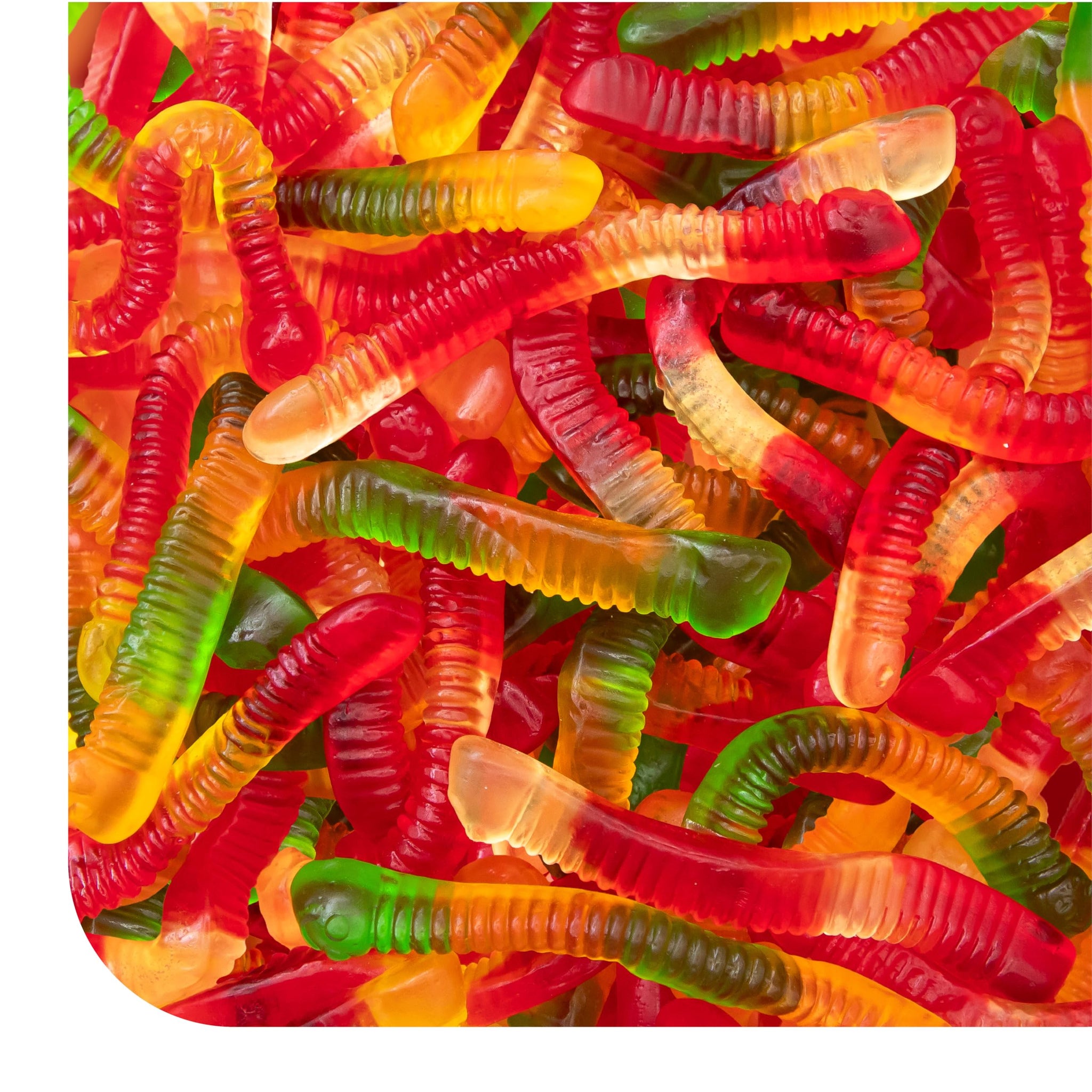 Gummy Worms - 1 Pound Pack - Gummy Candy - Assorted Fruit Flavors - Strawberry, Pineapple & Tangerine - Chewy Candy for Parties, Snacking, and Goodie