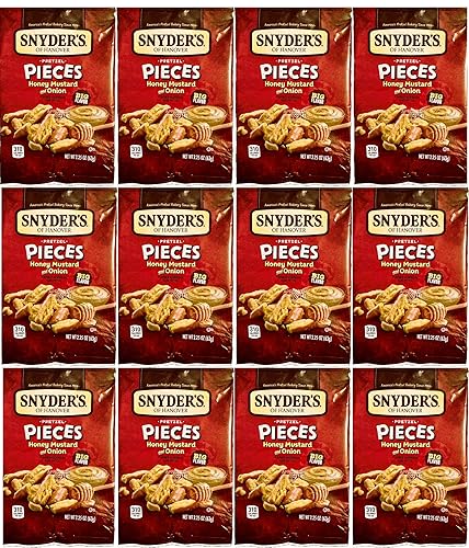 Snyder's of Hanover Pretzel Pieces, Honey Mustard Onion, 2.25 oz Pack of 12 bundled by SUPERDEALS with mystery gift in every order