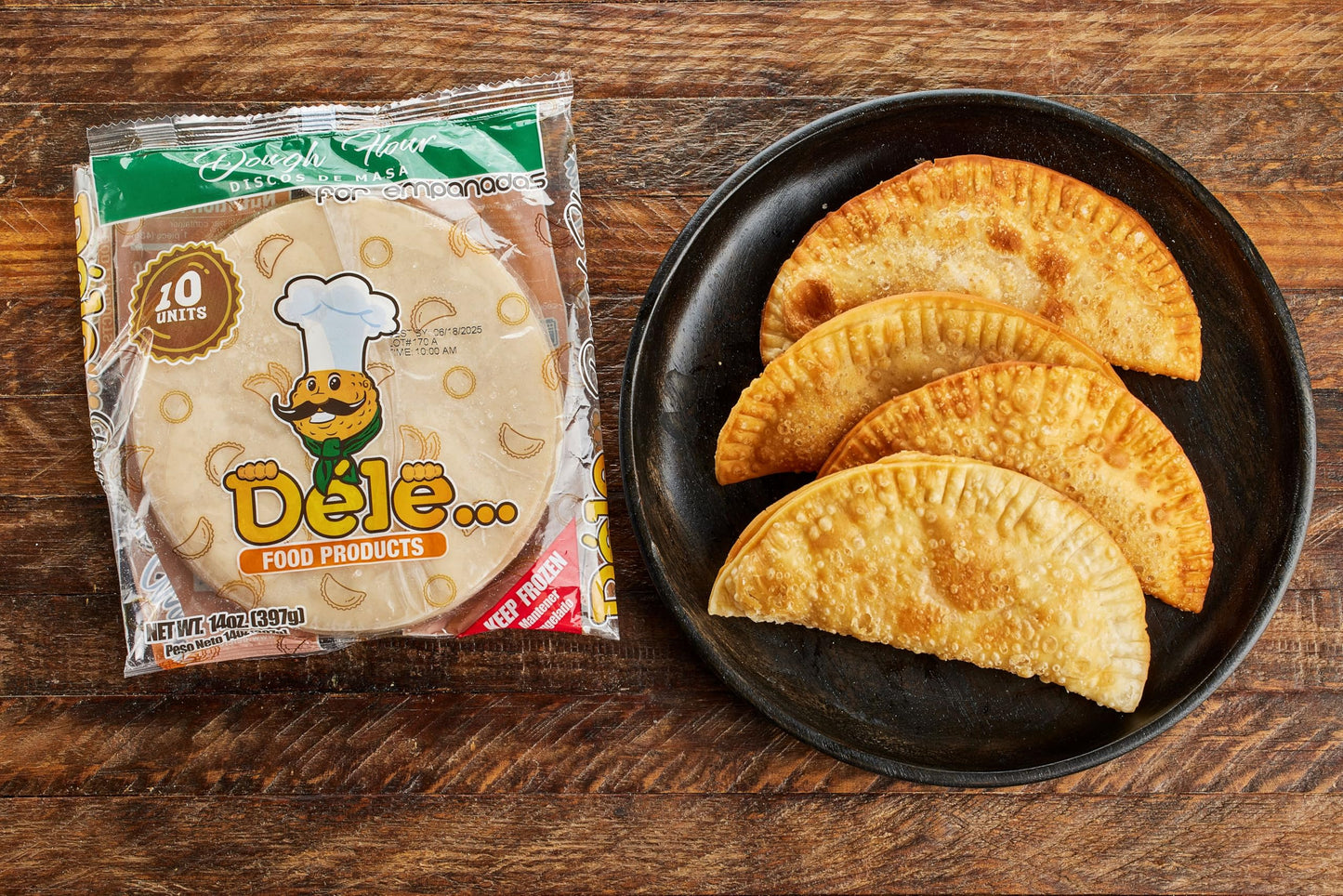 Dele Food Dough Discs for Empanada - Frozen Empanadas Dough Rounds Made with Wheat Flour, Easy to Fill and Seal for Homemade Empanadas, Pastry Shells