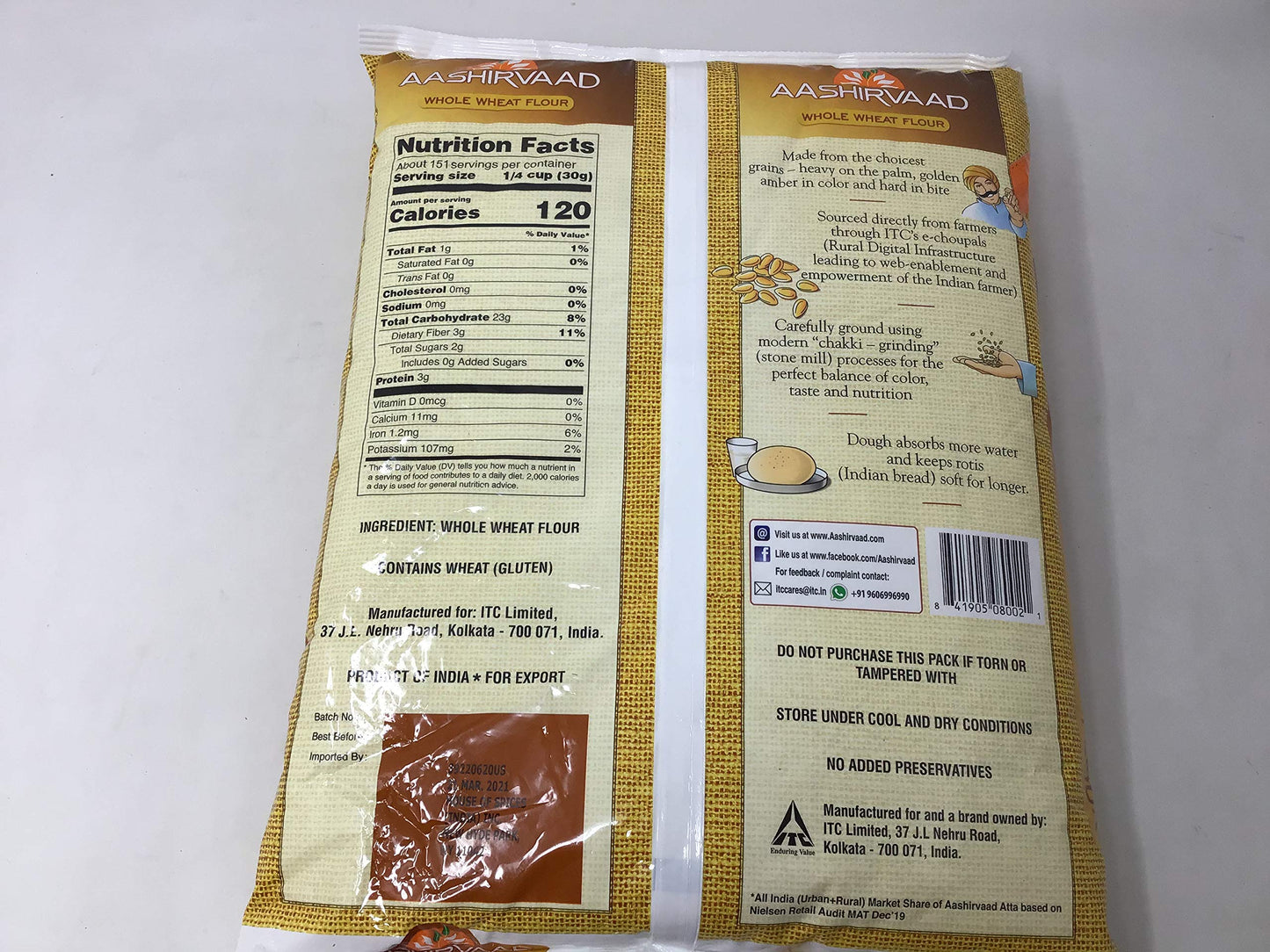 AASHIRVAAD WHOLE WHEAT FLOUR 10LB