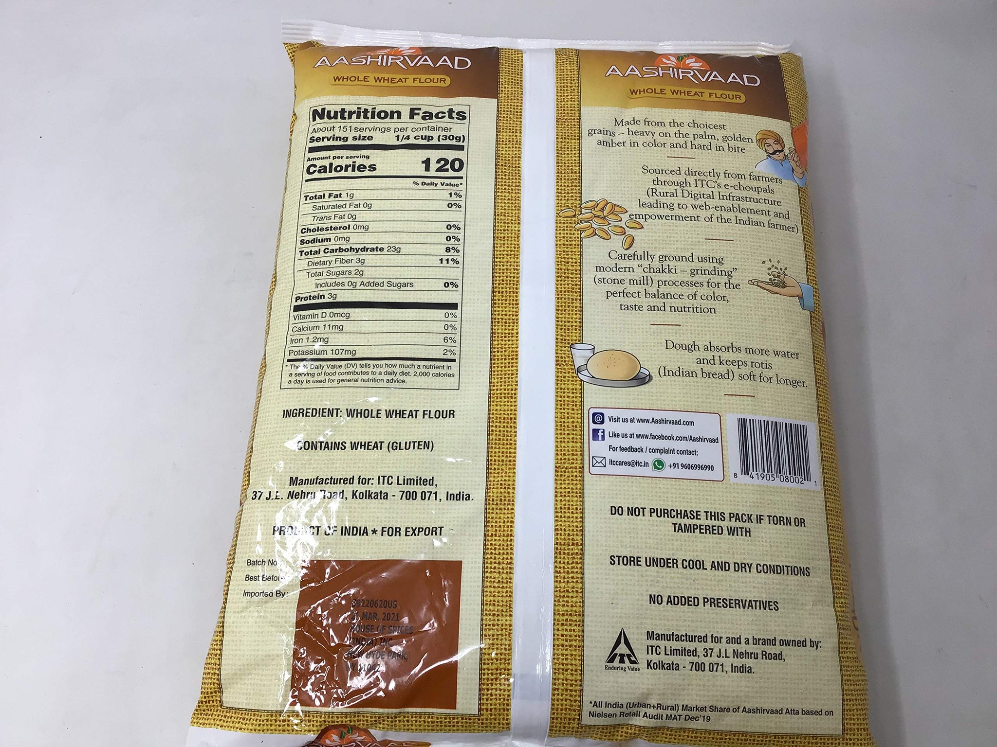 AASHIRVAAD WHOLE WHEAT FLOUR 10LB