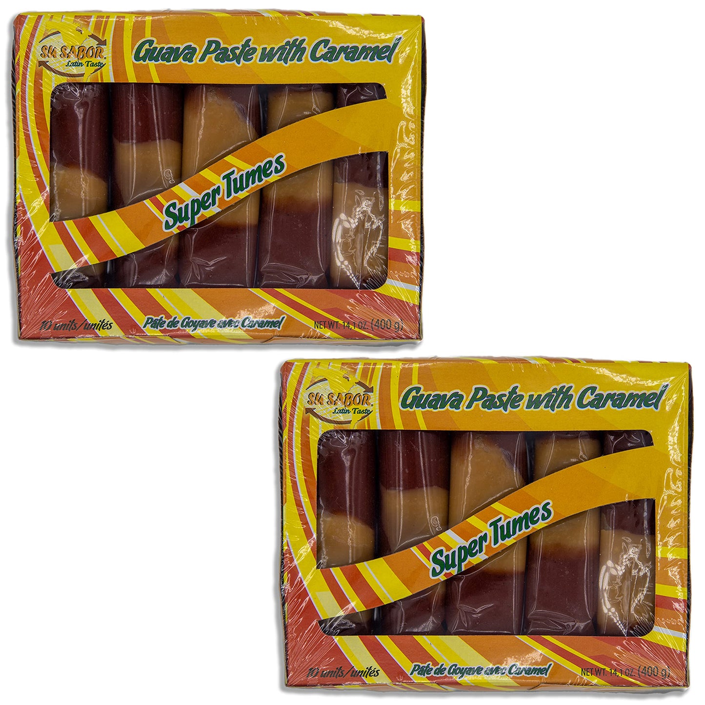 VALUE 2-PACK - 2 Super Tumes Bundle - Includes Two Packs of 10 Individually wrapped Bocadillo Super Tumes, Guava Paste with Caramel SU SABOR - Comes