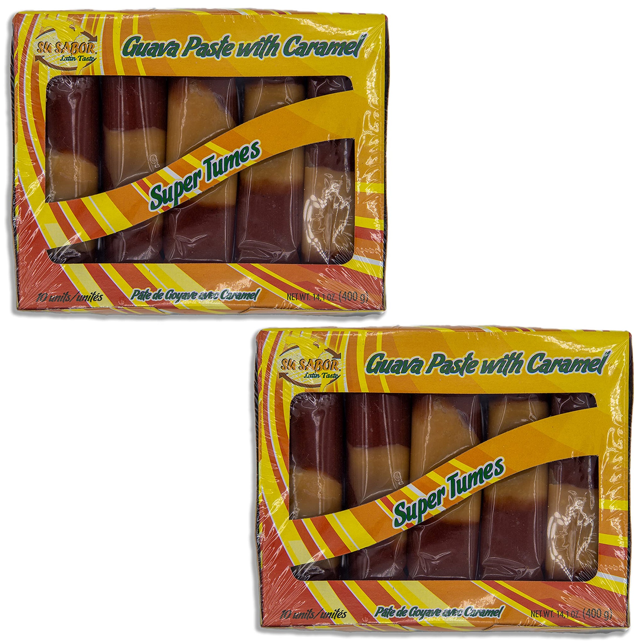 VALUE 2-PACK - 2 Super Tumes Bundle - Includes Two Packs of 10 Individually wrapped Bocadillo Super Tumes, Guava Paste with Caramel SU SABOR - Comes