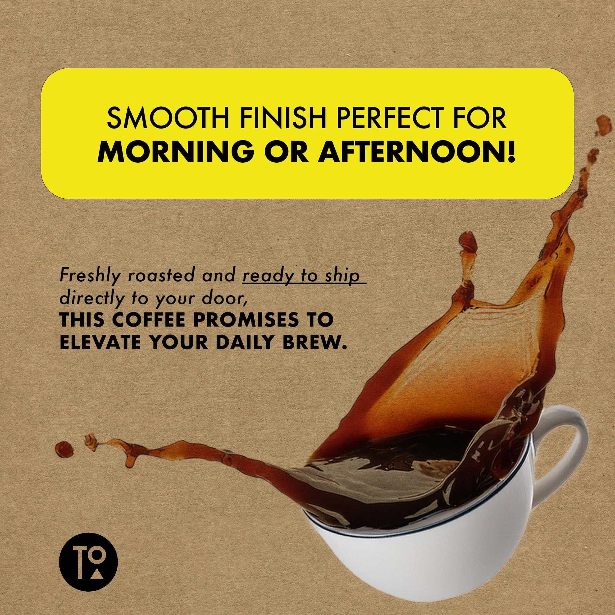 Touring Coffee Roasters Copacabana Brazilian Coffee Whole Beans Medium Dark Roast - 100% Arabica Single Origin, Chocolate, Nutty, Smooth, Natural Sun