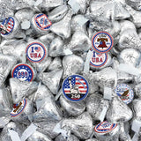 250th Anniversary Party Kiss Stickers - US 1776-2026 250 Years Birthday Freedom Label Stickers Round Mini Chocolate Candy Wrappers - 4th of July Party